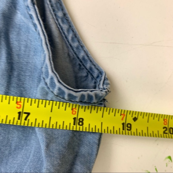 ANTHROPOLOGIE Sanctuary Chambray Button-down cinched waist Denim sleeveless Vest - Picture 9 of 11